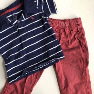 Carters 12mo polo shirt and pants set